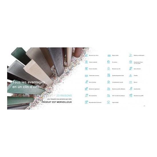  lame en matière recyclé pour projet d'aménagement urbain